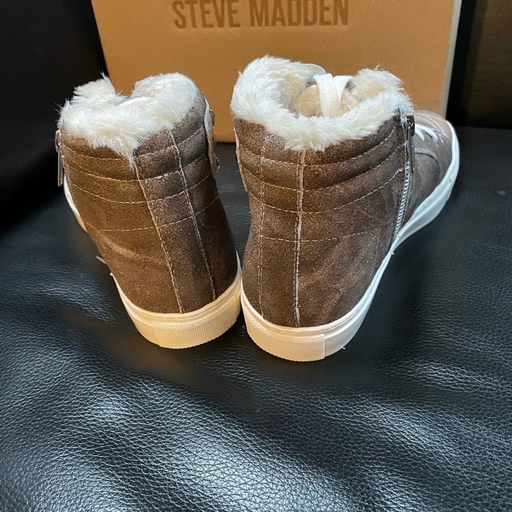 Steve Madden Womens Tracey F Suede Lace-Up High Top Sneakers SZ 8.5 - Picture 3 of 11